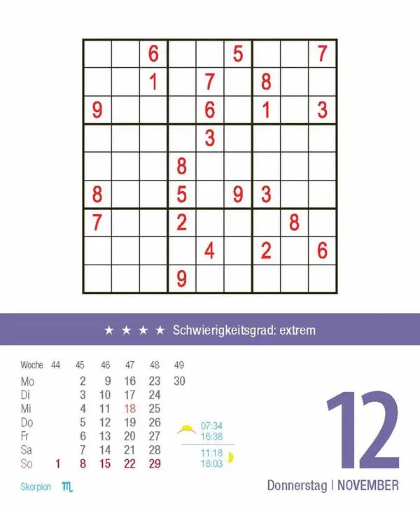 Bild: 9783731887034 | Profi Sudoku 2026 | Verlag Korsch | Kalender | 328 S. | Deutsch | 2026