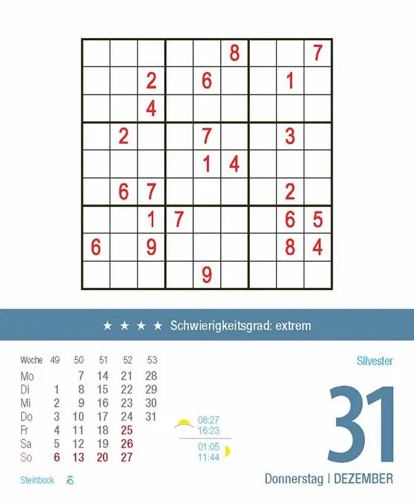 Bild: 9783731887034 | Profi Sudoku 2026 | Verlag Korsch | Kalender | 328 S. | Deutsch | 2026
