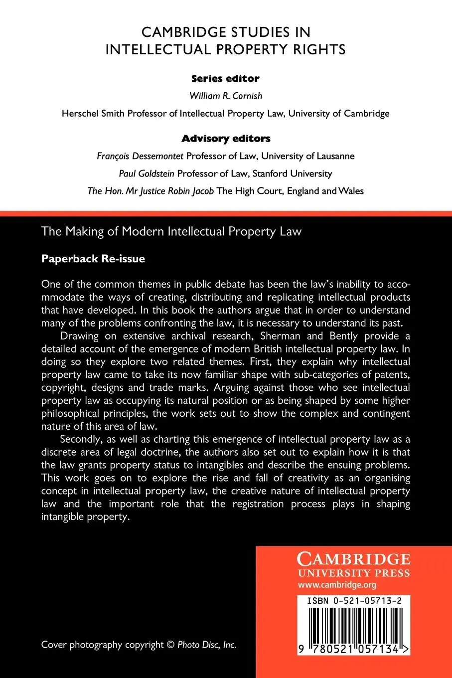 Rückseite: 9780521057134 | The Making of Modern Intellectual Property Law | Brad Sherman (u. a.)