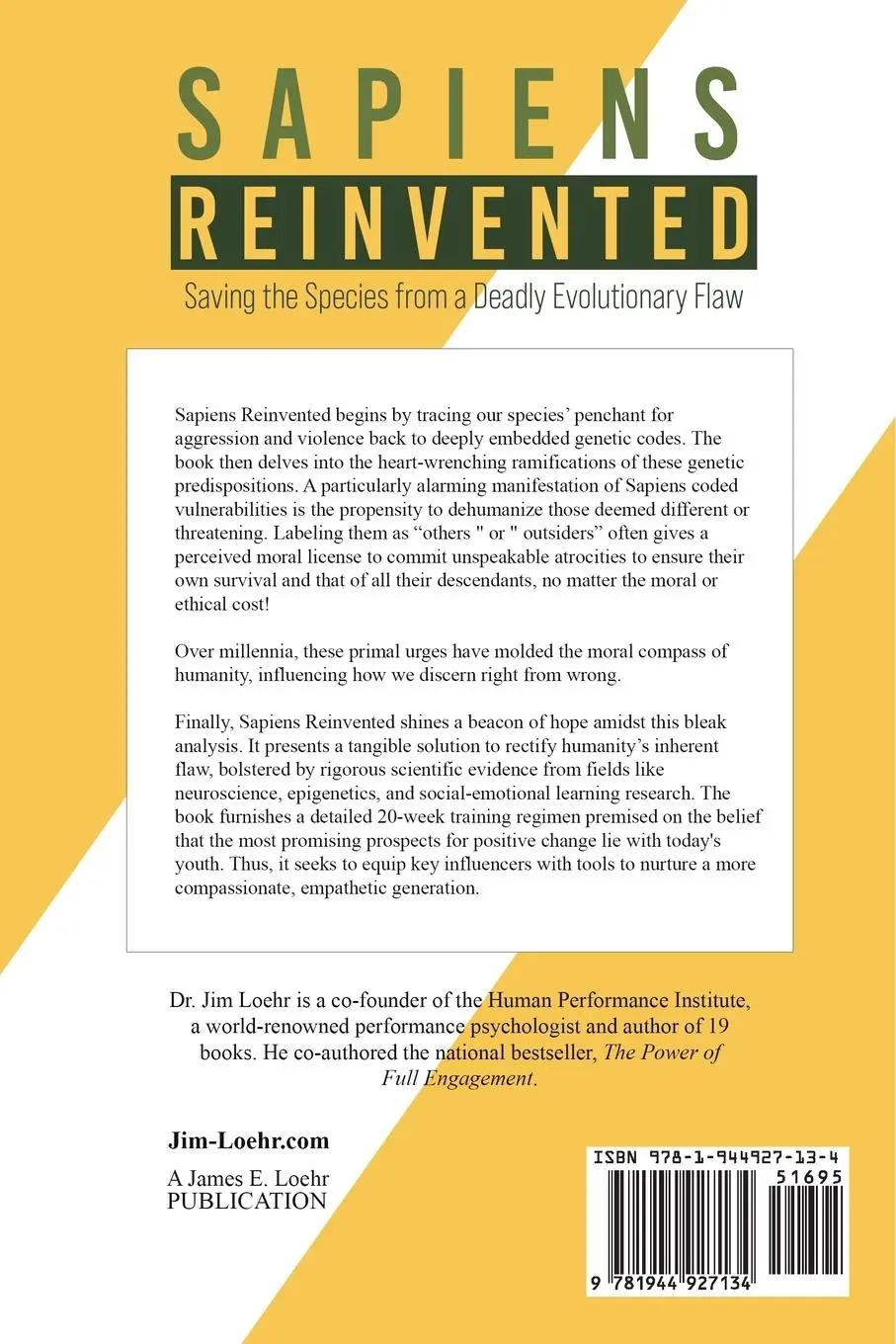 Rückseite: 9781944927134 | Sapiens Reinvented | Jim Loehr | Taschenbuch | Englisch | 2023