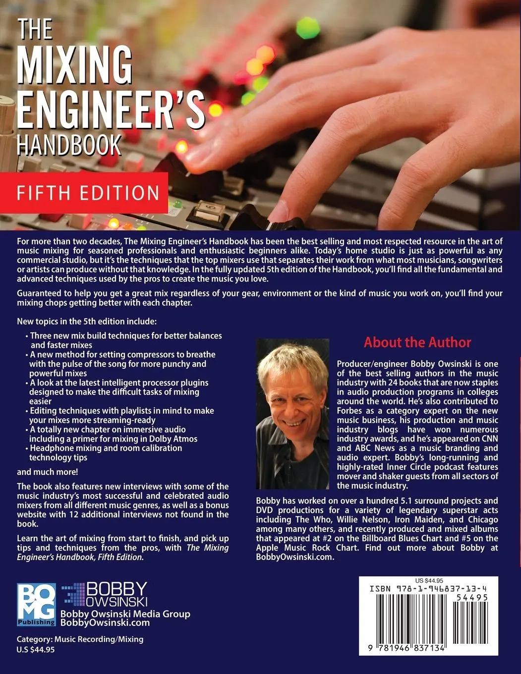 Rückseite: 9781946837134 | The Mixing Engineer's Handbook 5th Edition | Bobby Owsinski | Buch