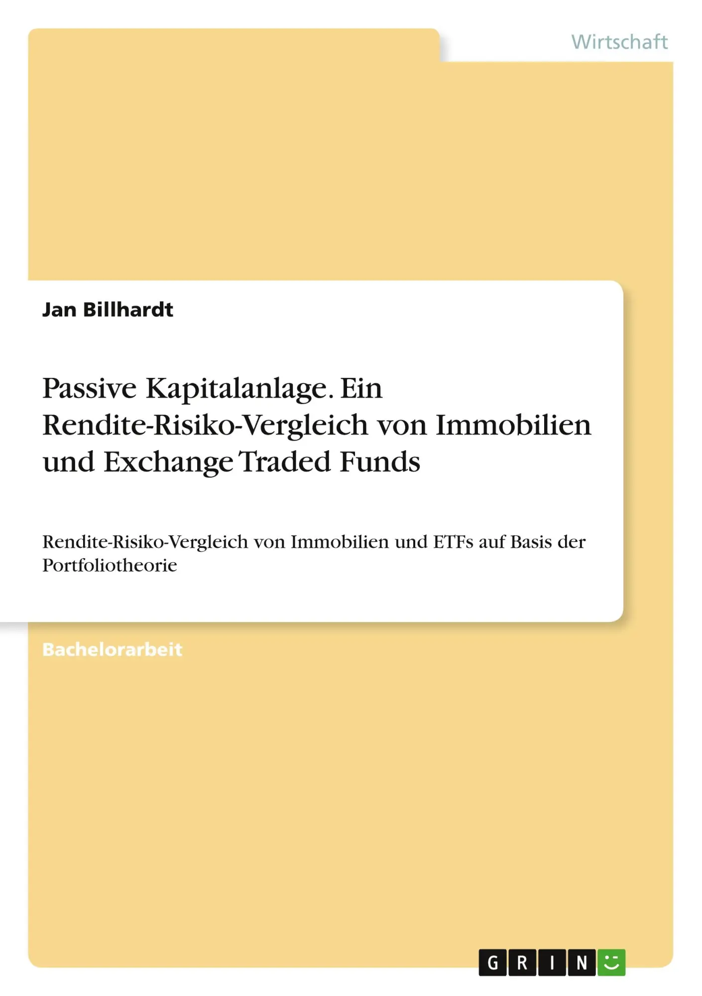 Cover: 9783346767134 | Passive Kapitalanlage. Ein Rendite-Risiko-Vergleich von Immobilien...