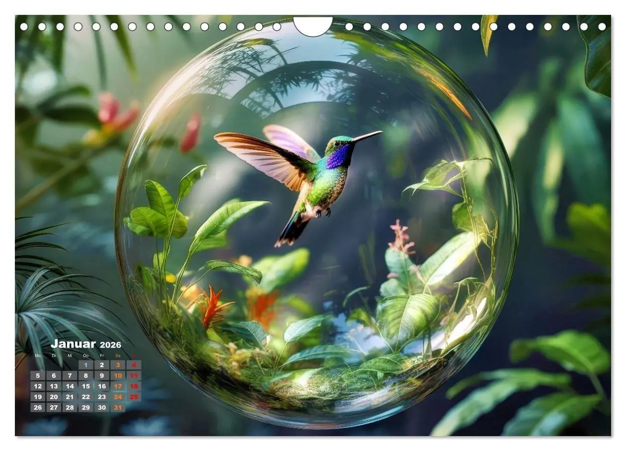 Bild: 9783516667134 | Kolibri in der Glaskugel (Wandkalender 2026 DIN A4 quer), CALVENDO...