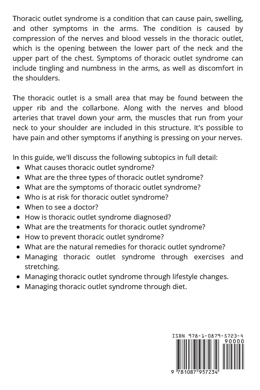 Rückseite: 9781087957234 | Thoracic Outlet Syndrome | Patrick Marshwell | Taschenbuch | Englisch