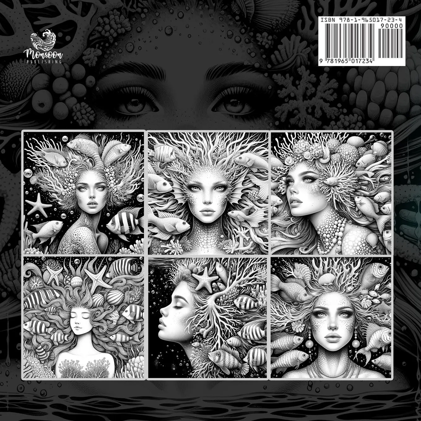 Rückseite: 9781965017234 | Ocean Goddess Coloring Book for Adults 2 | Monsoon Publishing | Buch