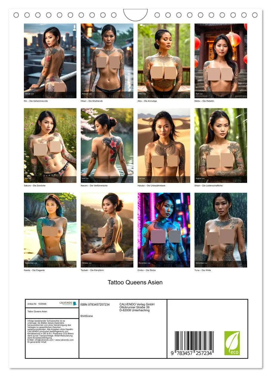 Bild: 9783457257234 | Tattoo Queens Asien (Wandkalender 2026 DIN A4 hoch), CALVENDO...