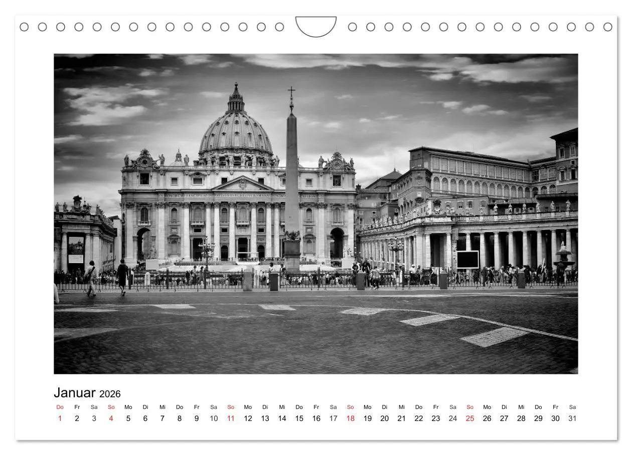Bild: 9783516037234 | ROM Monochrom (Wandkalender 2026 DIN A4 quer), CALVENDO Monatskalender