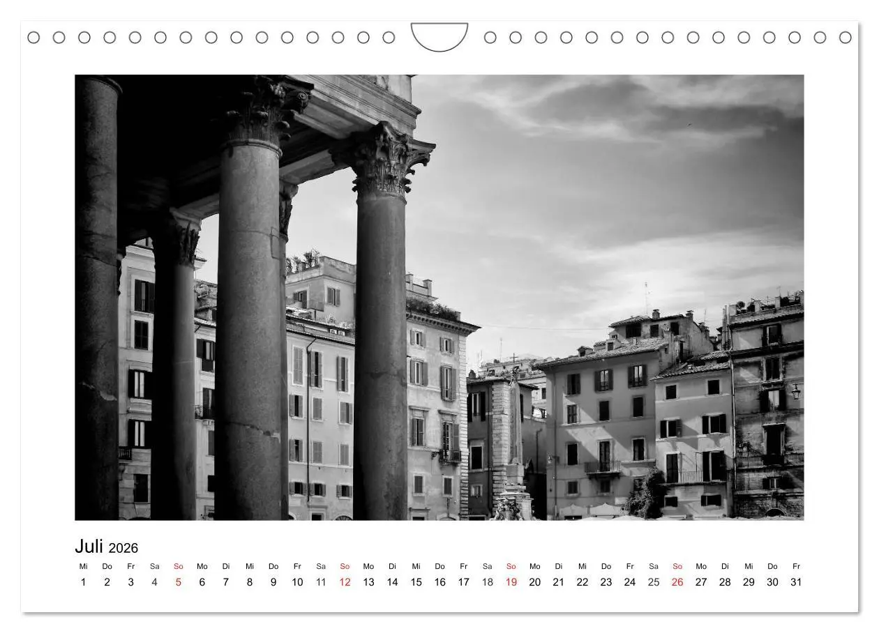 Bild: 9783516037234 | ROM Monochrom (Wandkalender 2026 DIN A4 quer), CALVENDO Monatskalender