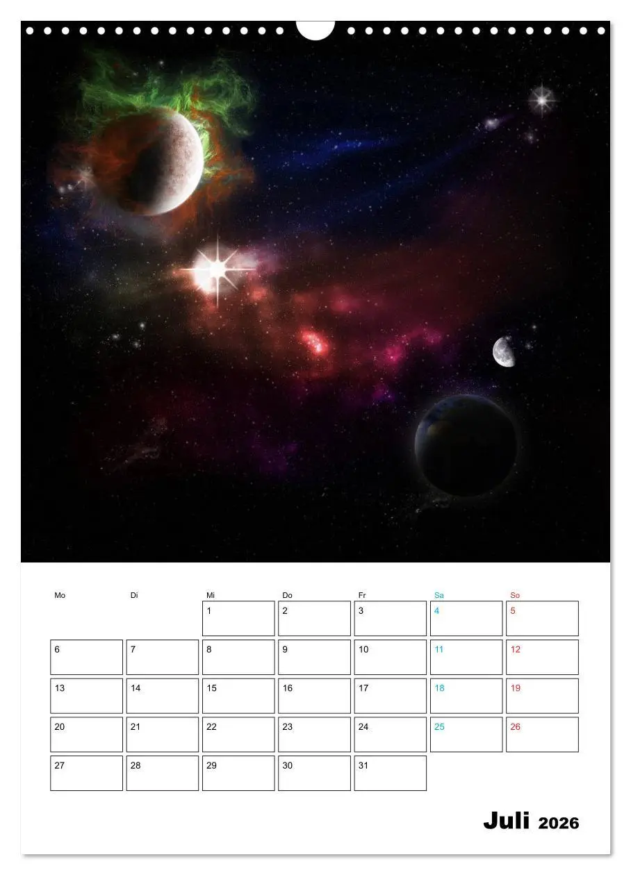 Bild: 9783516417234 | Im Weltraum (Wandkalender 2026 DIN A3 hoch), CALVENDO Monatskalender