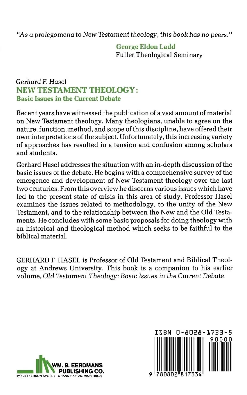 Rückseite: 9780802817334 | New Testament Theology | Basic Issues in the Current Debate | Hasel