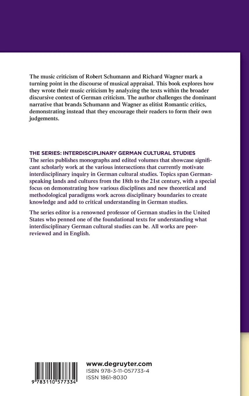 Rückseite: 9783110577334 | Robert Schumann and Richard Wagner as Music Critics | Hermans | Buch