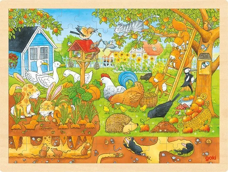 Cover: 4013594577434 | Unser Garten über und unter der Erde (Kinderpuzzle) | goki | Spiel