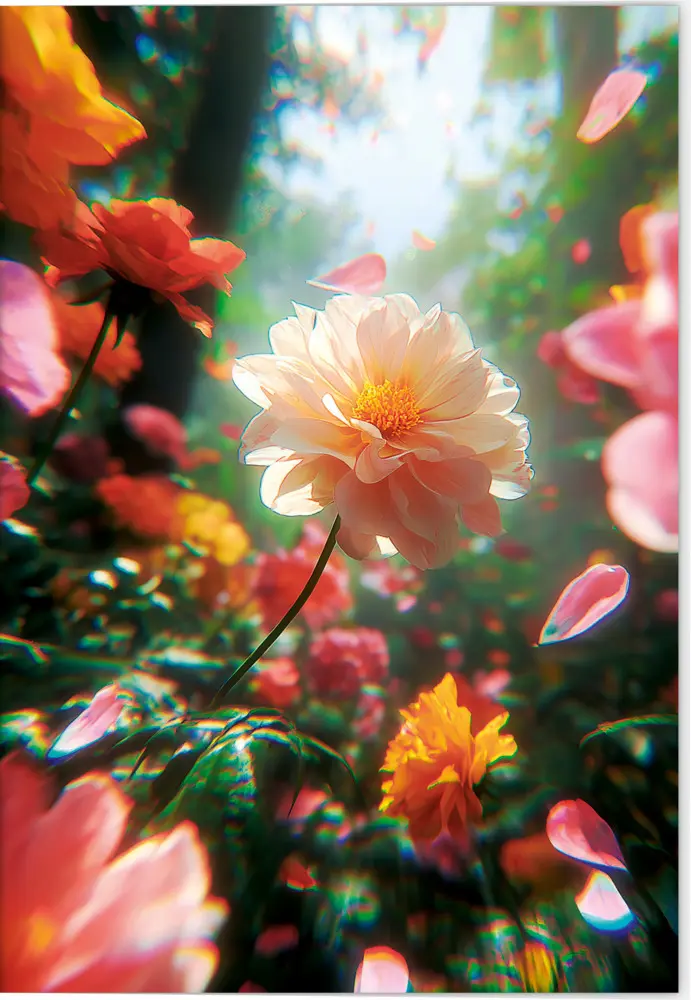 Grußkarte Blütenträume Motiv Blassrosa Dahlie