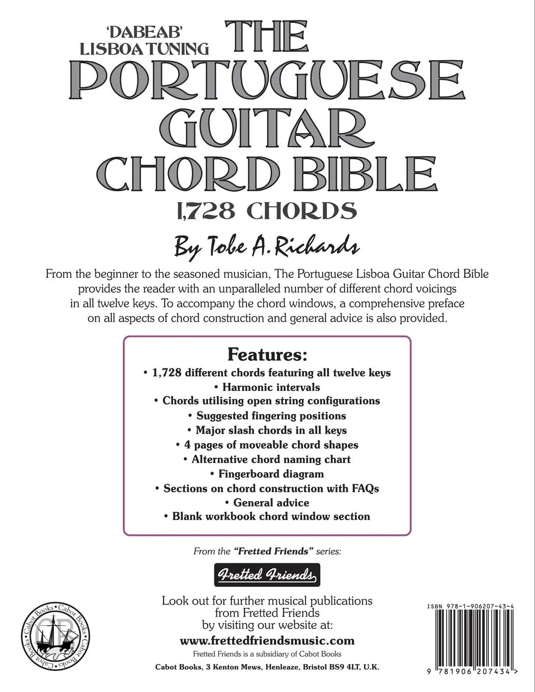 Rückseite: 9781906207434 | The Portuguese Guitar Chord Bible | Lisboa Tuning 1,728 Chords | Buch