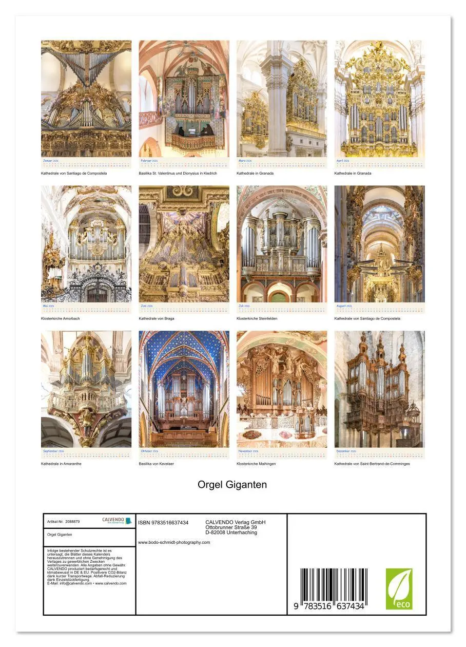 Bild: 9783516637434 | Orgel Giganten (Wandkalender 2026 DIN A4 hoch), CALVENDO...