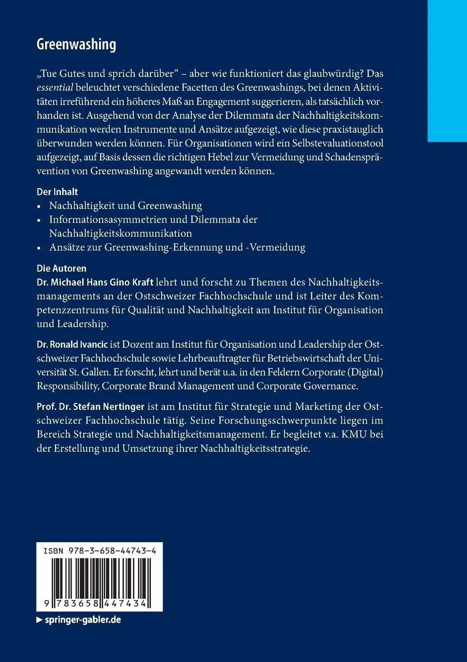Rückseite: 9783658447434 | Greenwashing | Wirkungsvolle Ansätze zur Identifikation und Vermeidung