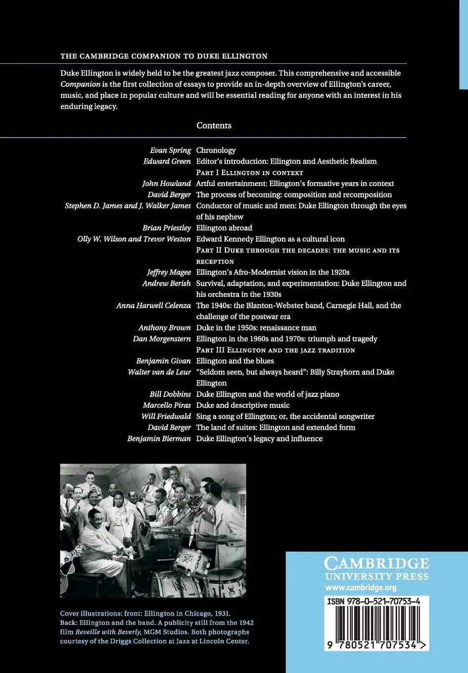 Rückseite: 9780521707534 | The Cambridge Companion to Duke Ellington | Edward Green | Taschenbuch