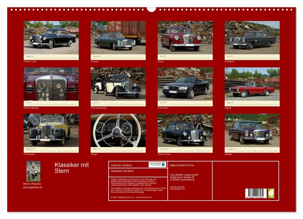 Bild: 9783457917534 | Klassiker mit Stern (Wandkalender 2026 DIN A2 quer), CALVENDO...