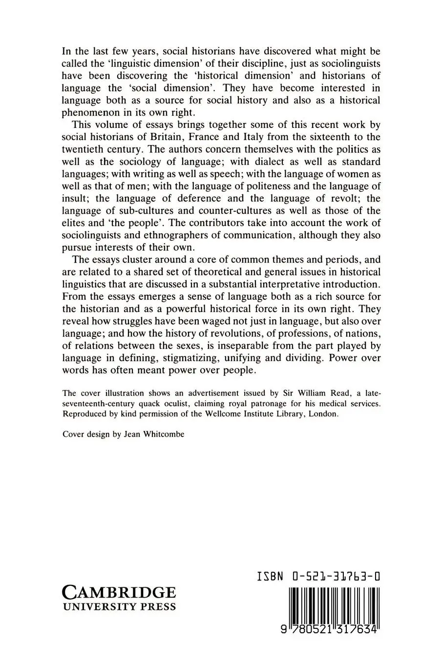 Rückseite: 9780521317634 | The Social History of Language | Peter Burke (u. a.) | Taschenbuch