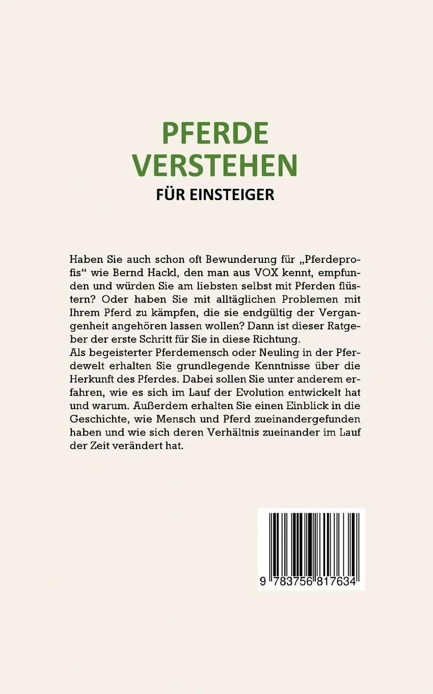 Rückseite: 9783756817634 | Pferde verstehen für Einsteiger - Pferdesprache lernen leichtgemacht