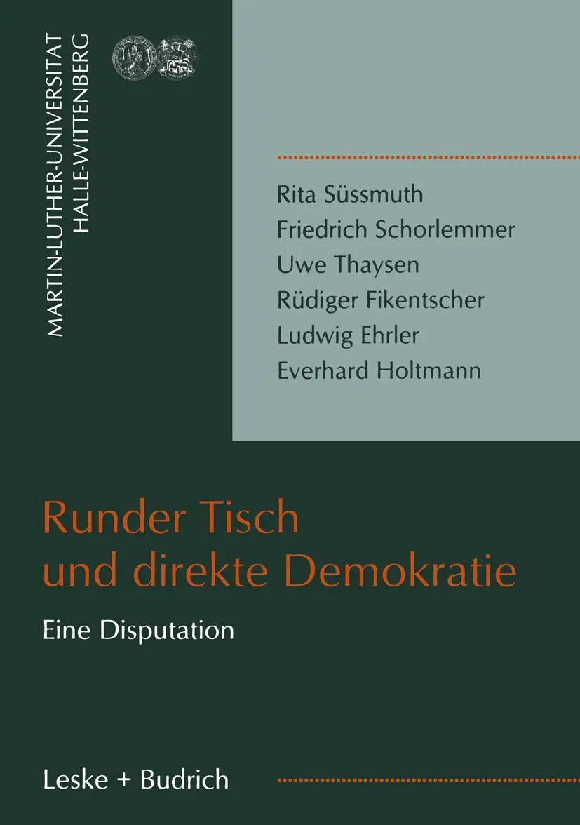 Cover: 9783810027634 | Runder Tisch und direkte Demokratie | Gunnar Berg | Taschenbuch | 2000