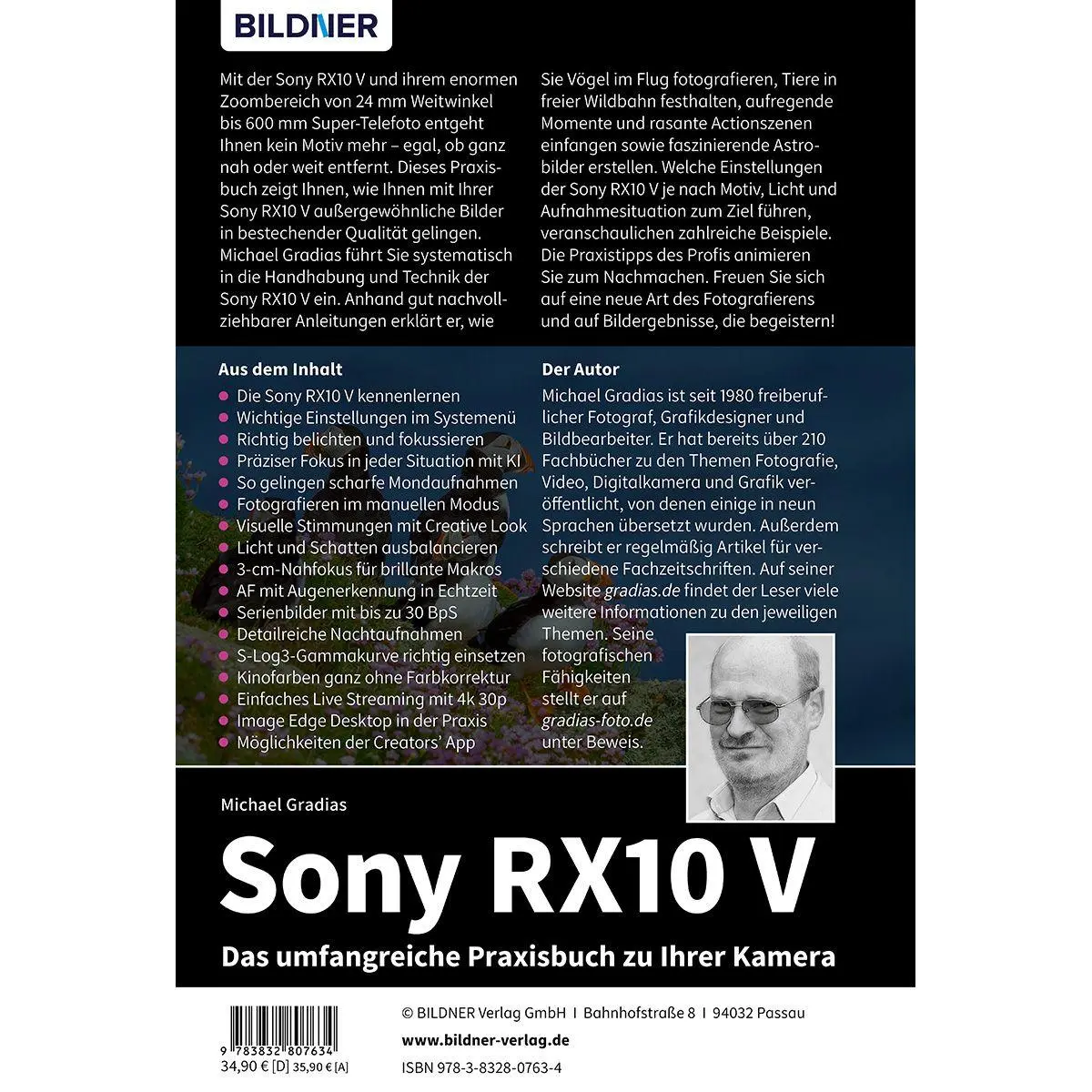 Rückseite: 9783832807634 | Sony RX10 V - Das umfangreiche Praxisbuch zu Ihrer Kamera | Gradias
