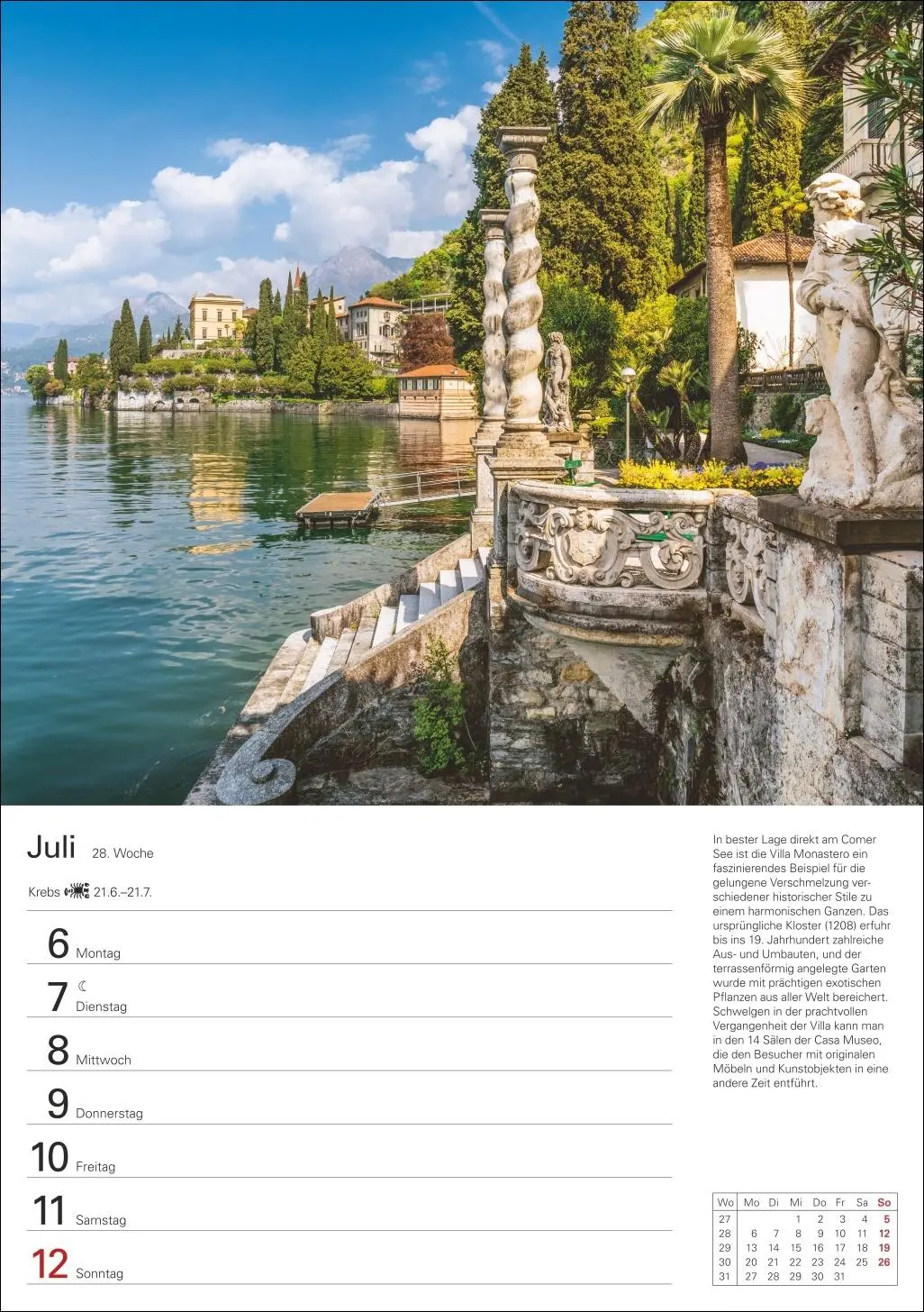 Bild: 9783840037634 | Italien Wochenplaner 2026 - Eine Reise in 53 Bildern | Schnober-Sen
