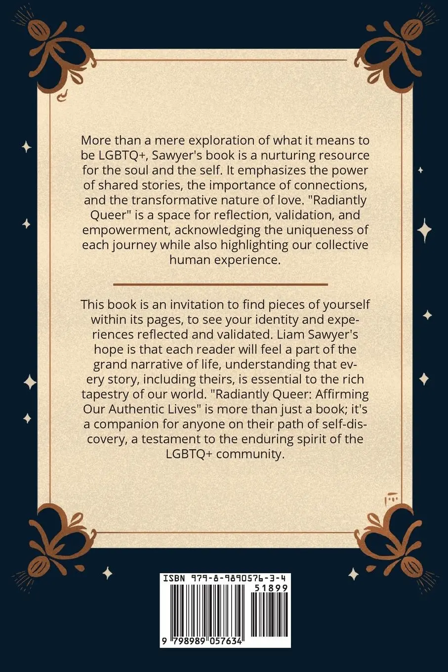 Rückseite: 9798989057634 | Radiantly Queer | Affirming Our Authentic Lives | Liam Sawyer | Buch