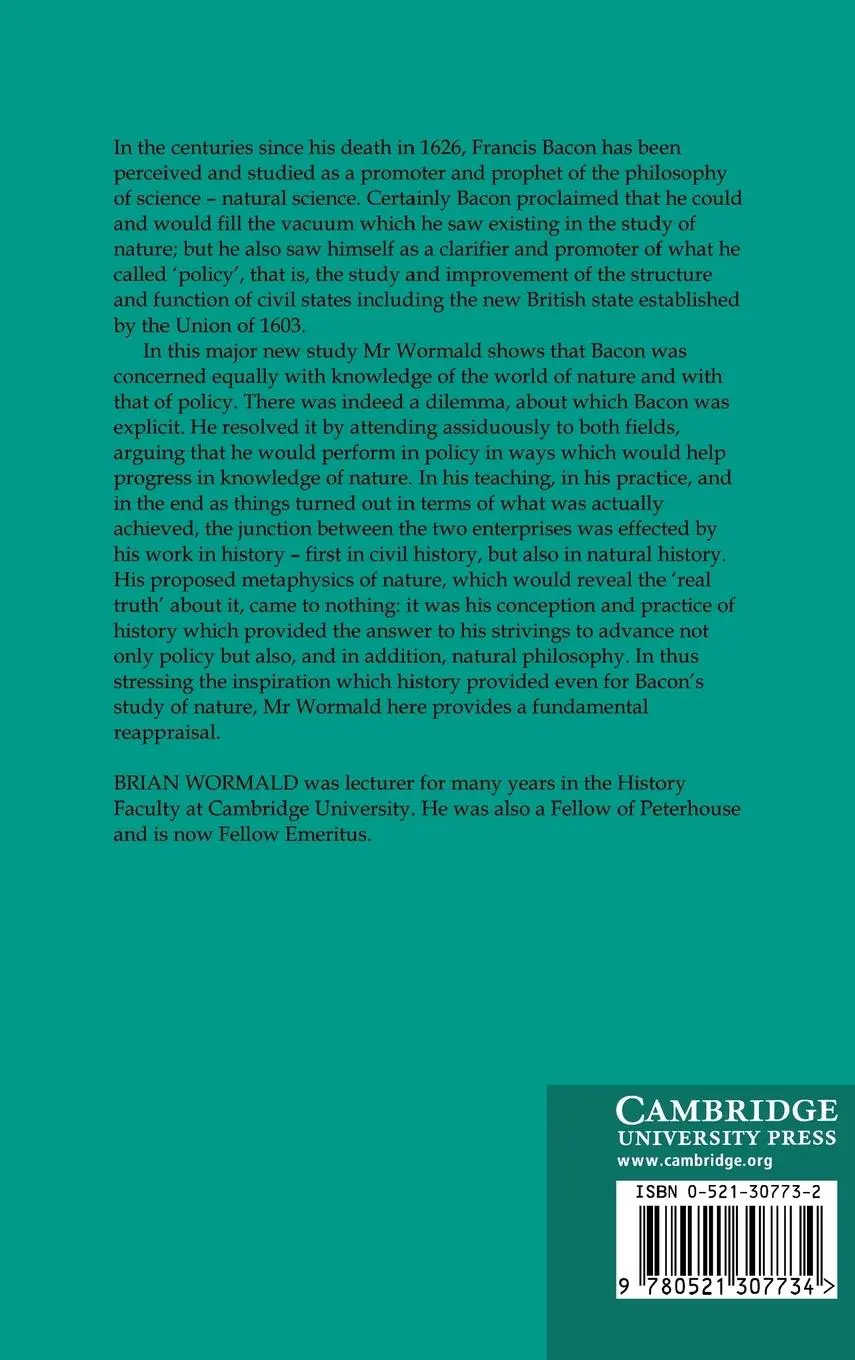 Rückseite: 9780521307734 | Francis Bacon | History, Politics and Science, 1561 1626 | Buch | 2003