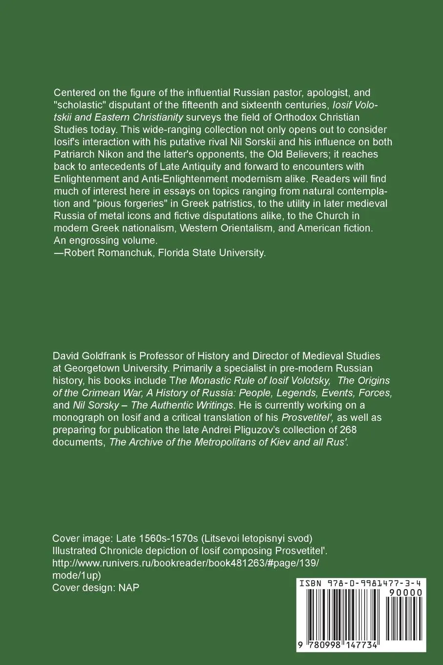 Rückseite: 9780998147734 | IOSIF VOLOTSKII AND EASTERN CHRISTIANITY | David Goldfrank (u. a.)