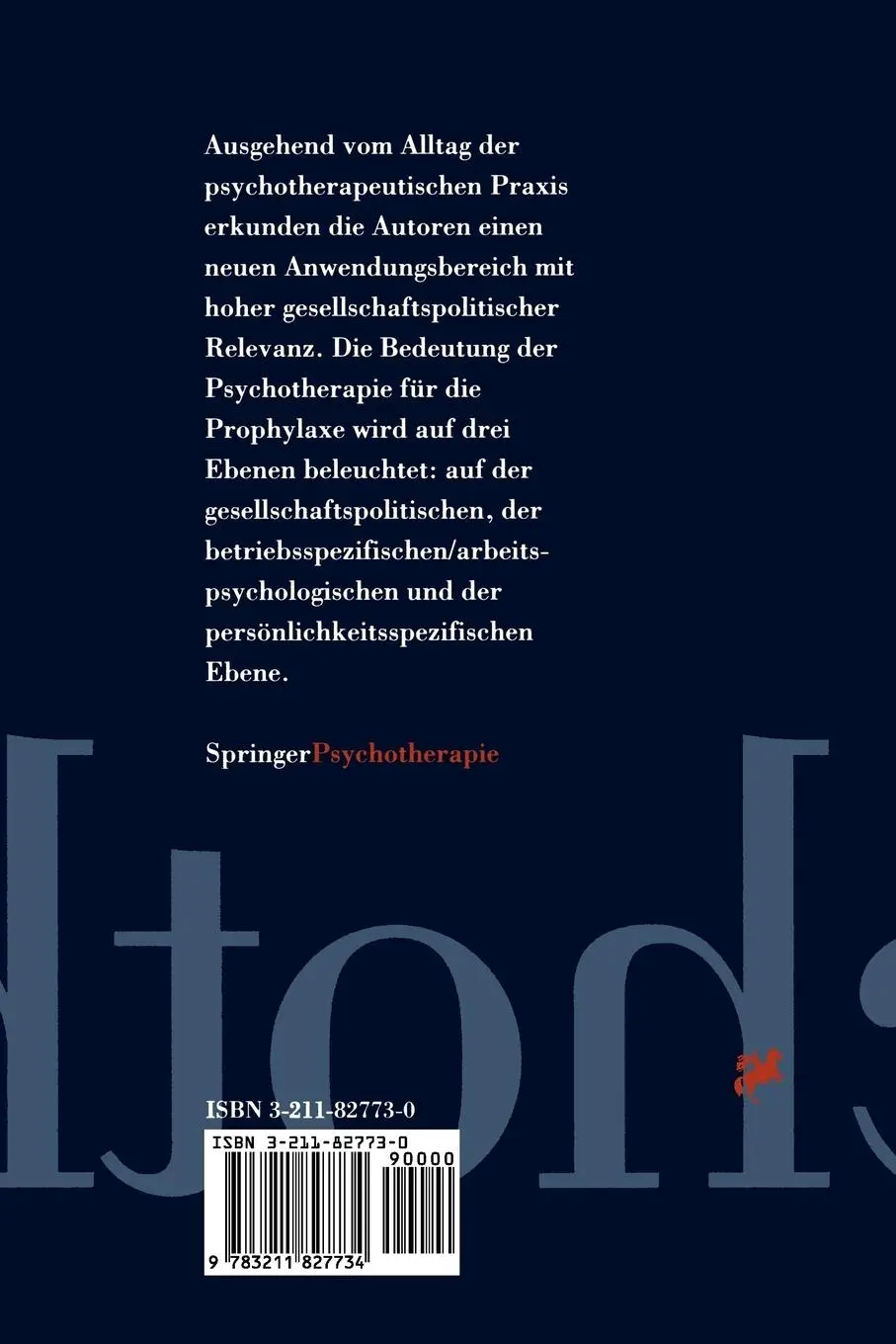 Rückseite: 9783211827734 | Psychotherapie, Lebensqualität und Prophylaxe | Taschenbuch | xi