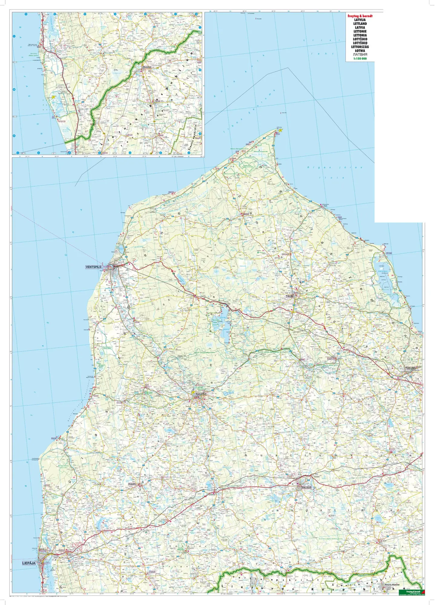Bild: 9783707917734 | Lettland, Autokarten Set 1:150.000, Top 10 Tips | (Land-)Karte | 2019