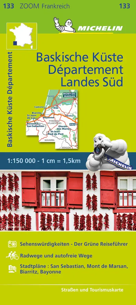 Cover: 9782067227934 | Michelin Karte Baskische Küste - Das Departement Landes Süd | MICHELIN