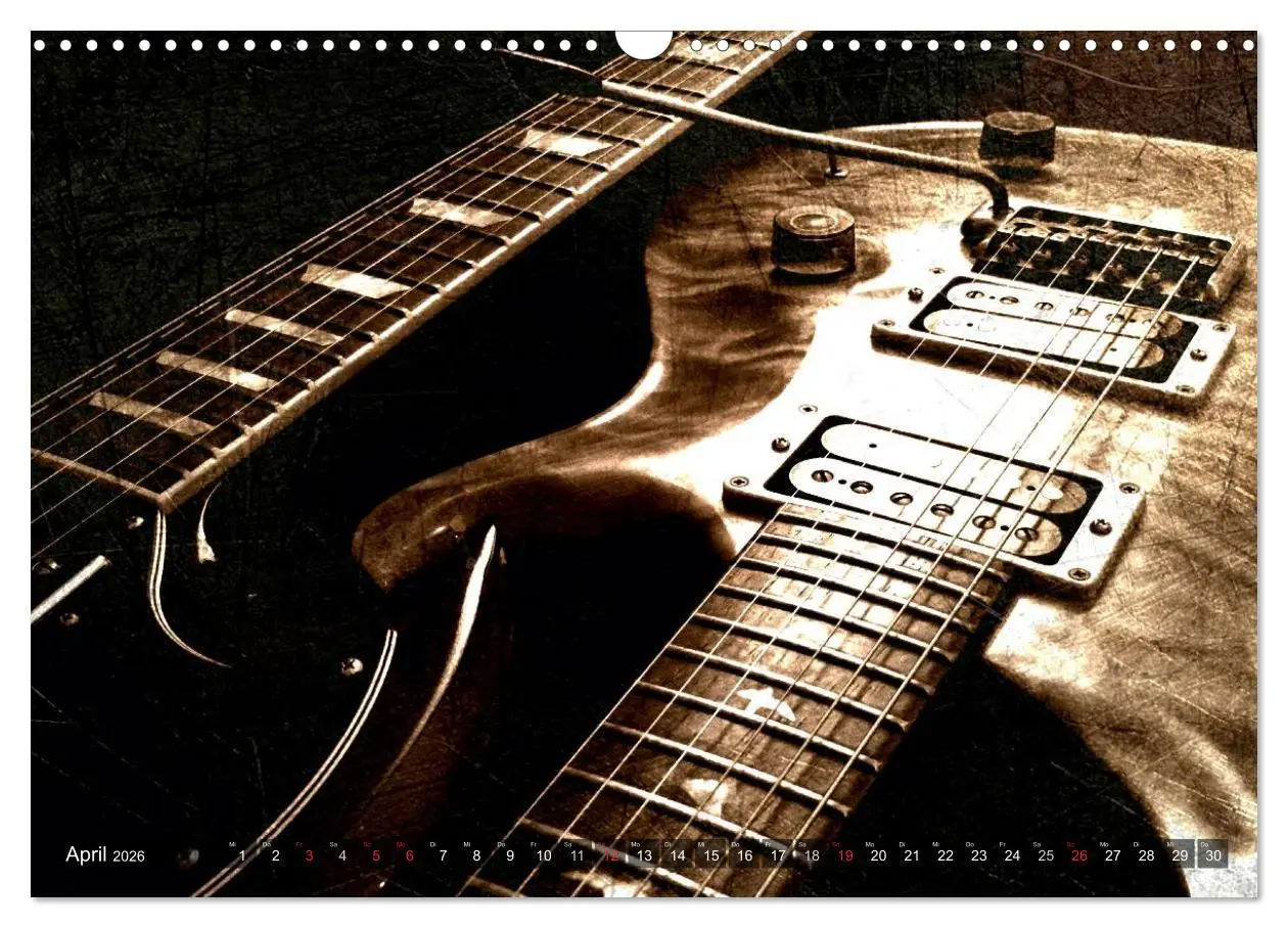 Bild: 9783516137934 | GITARREN Vintage Art (Wandkalender 2026 DIN A3 quer), CALVENDO...