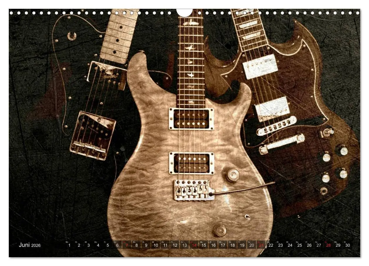 Bild: 9783516137934 | GITARREN Vintage Art (Wandkalender 2026 DIN A3 quer), CALVENDO...