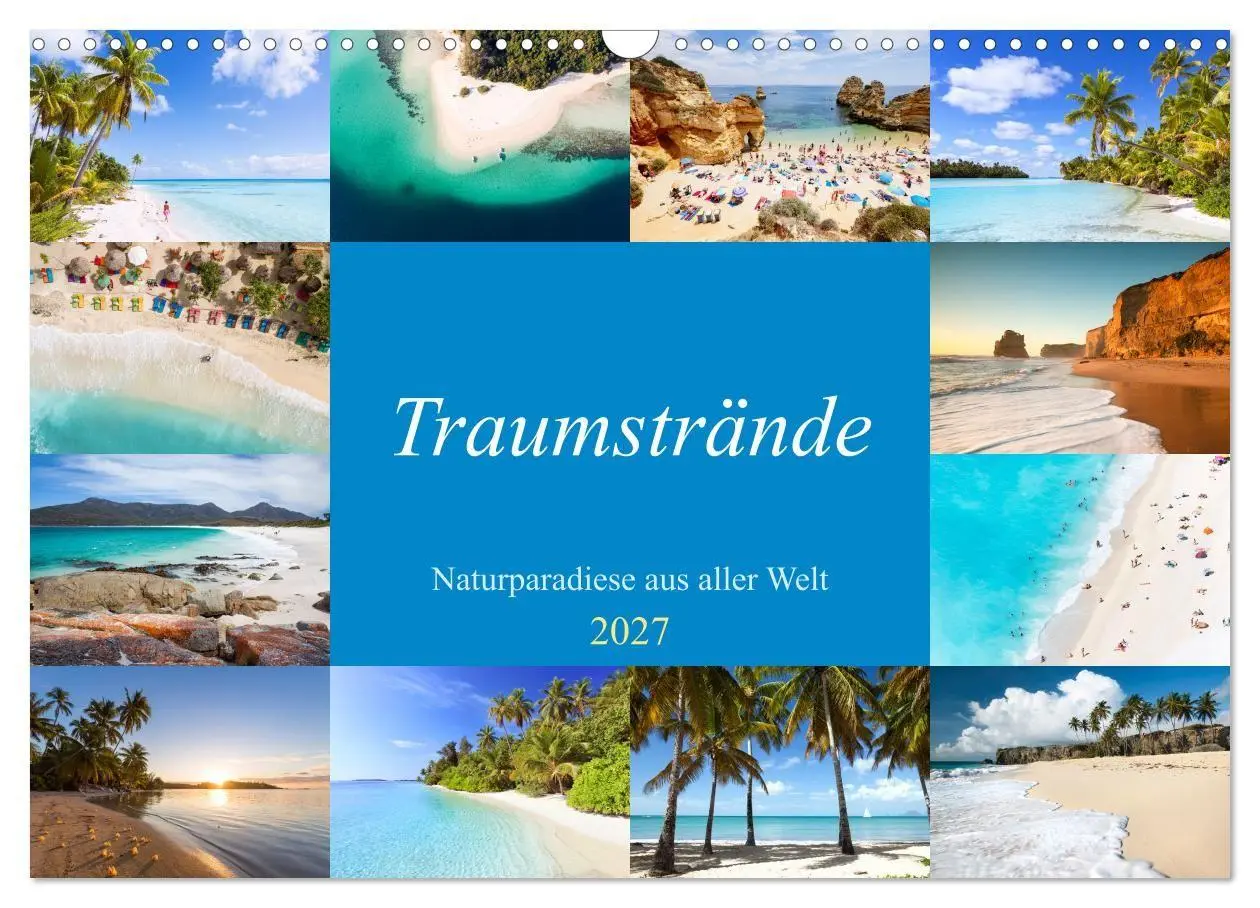 Cover: 9783569397934 | Traumstrände - Naturparadiese aus aller Welt (Wandkalender 2027 DIN...