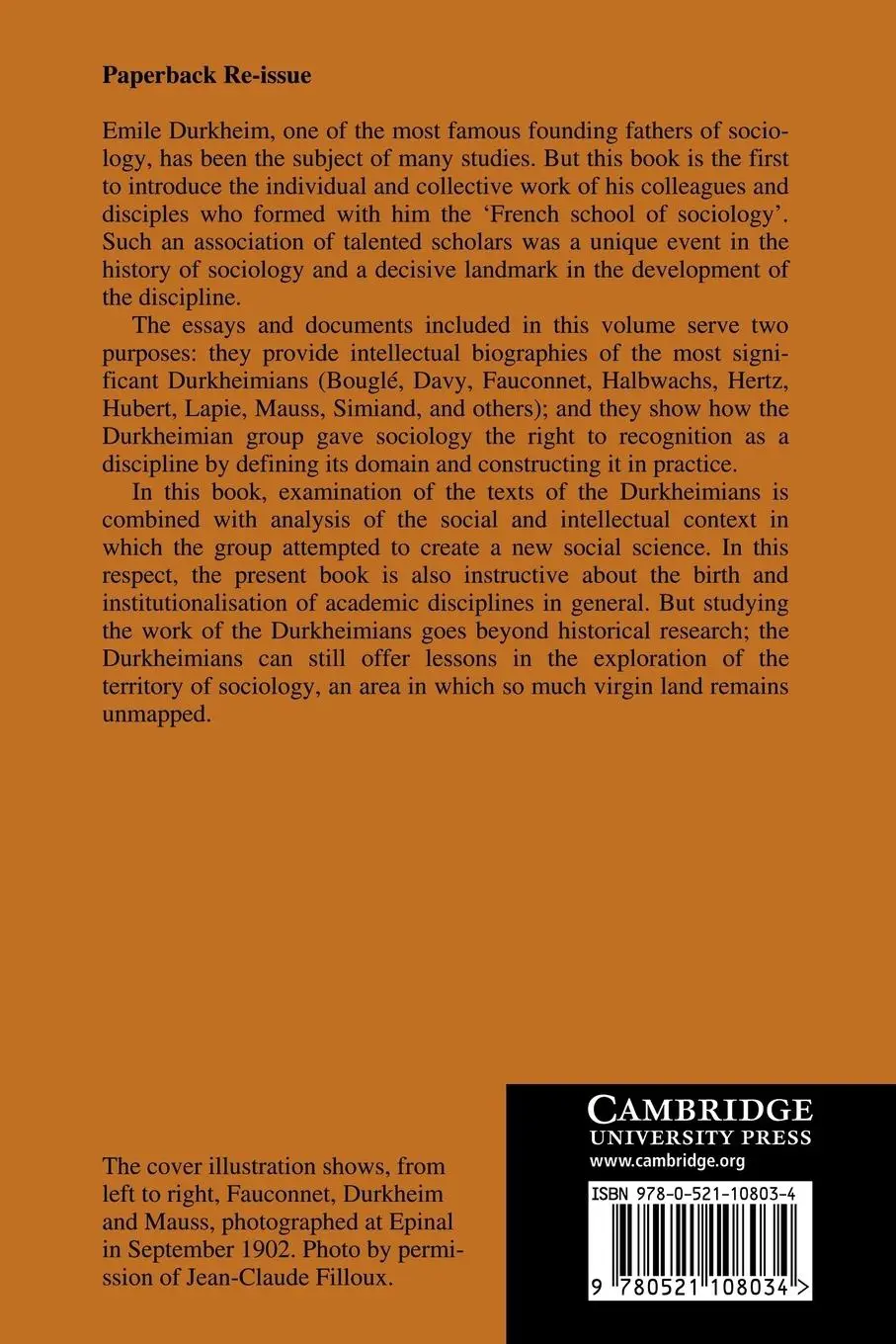 Rückseite: 9780521108034 | The Sociological Domain | Philippe Besnard | Taschenbuch | Englisch