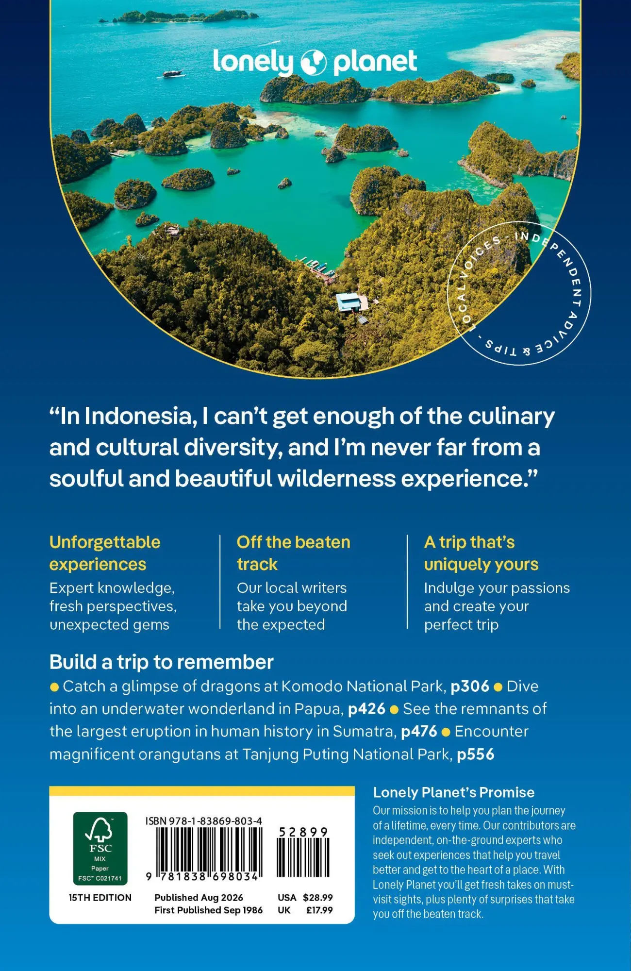 Bild: 9781838698034 | Lonely Planet Indonesia | Anthony Ham (u. a.) | Taschenbuch | 688 S.