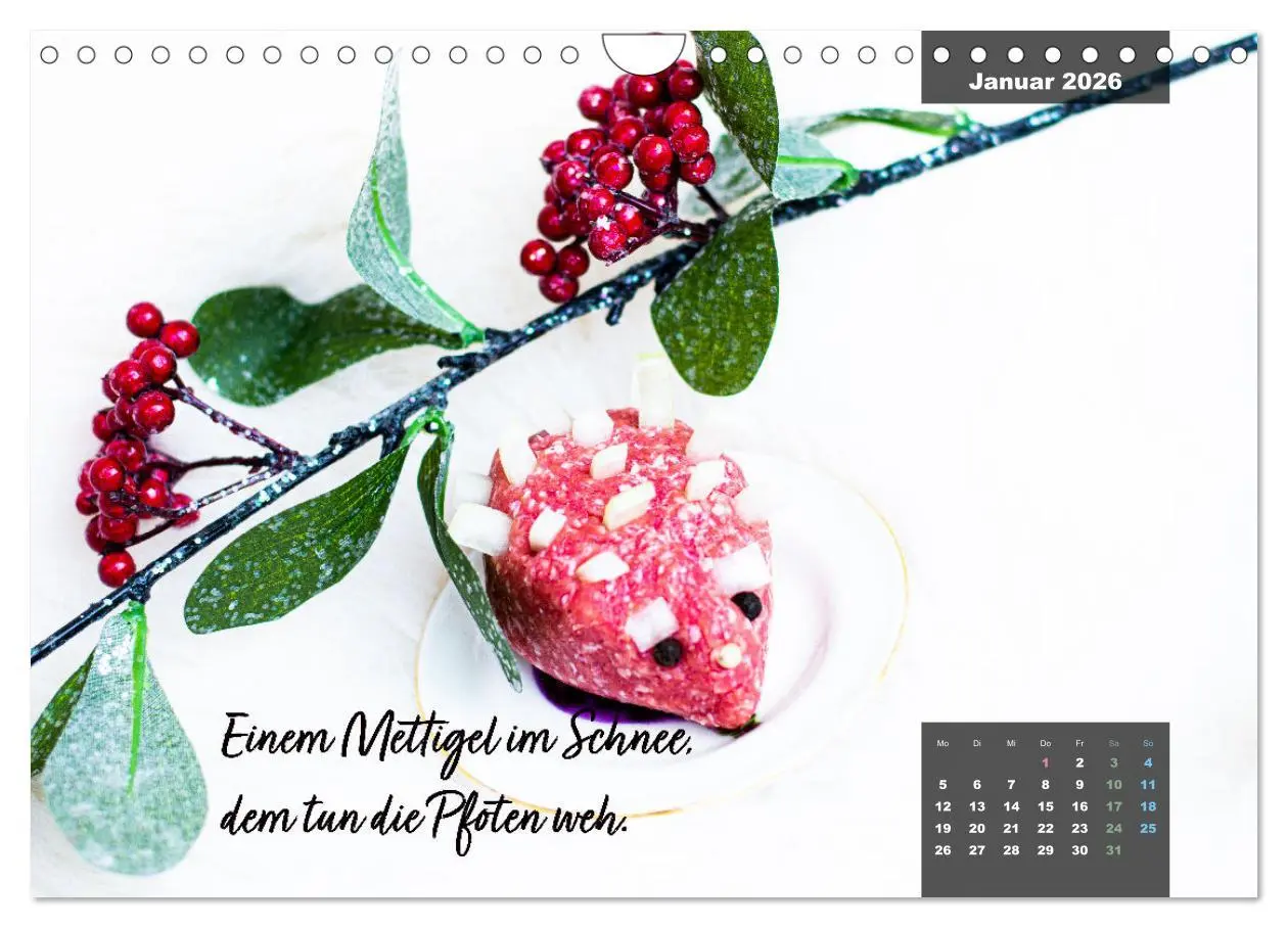 Bild: 9783457628034 | Mettkalender - Mettigel Edition (Wandkalender 2026 DIN A4 quer),...