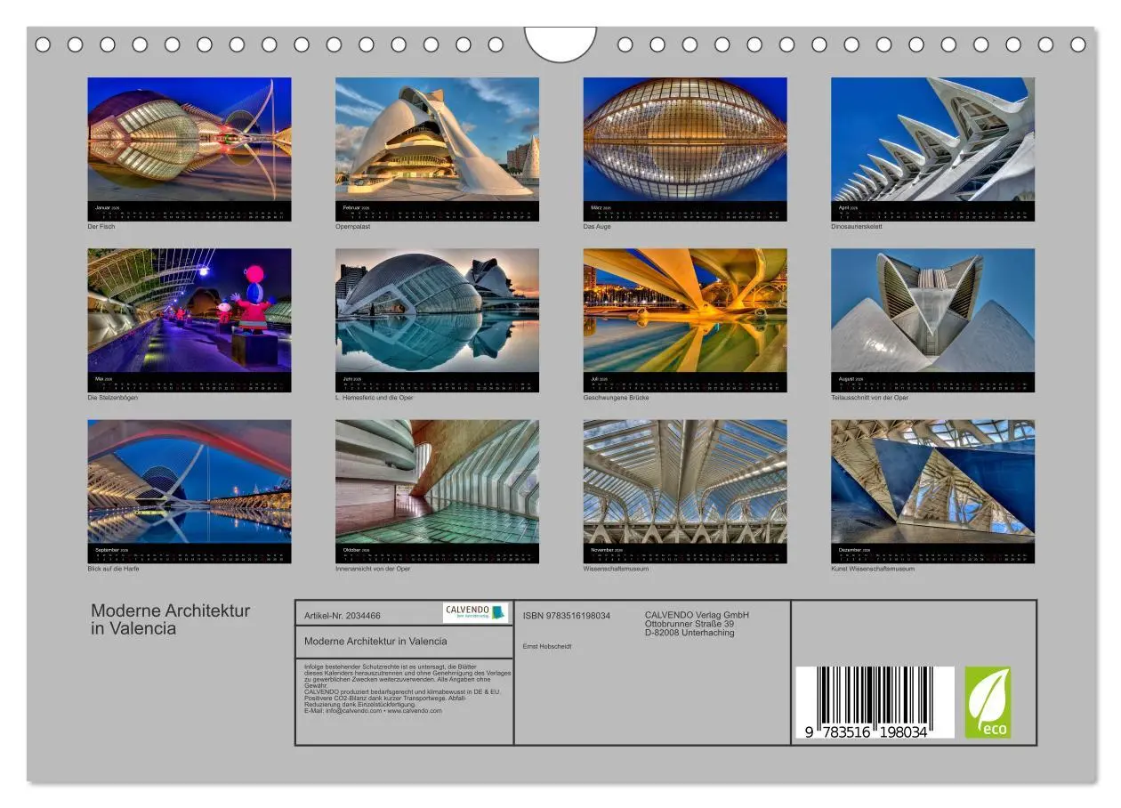 Bild: 9783516198034 | Moderne Architektur in Valencia (Wandkalender 2026 DIN A4 quer),...