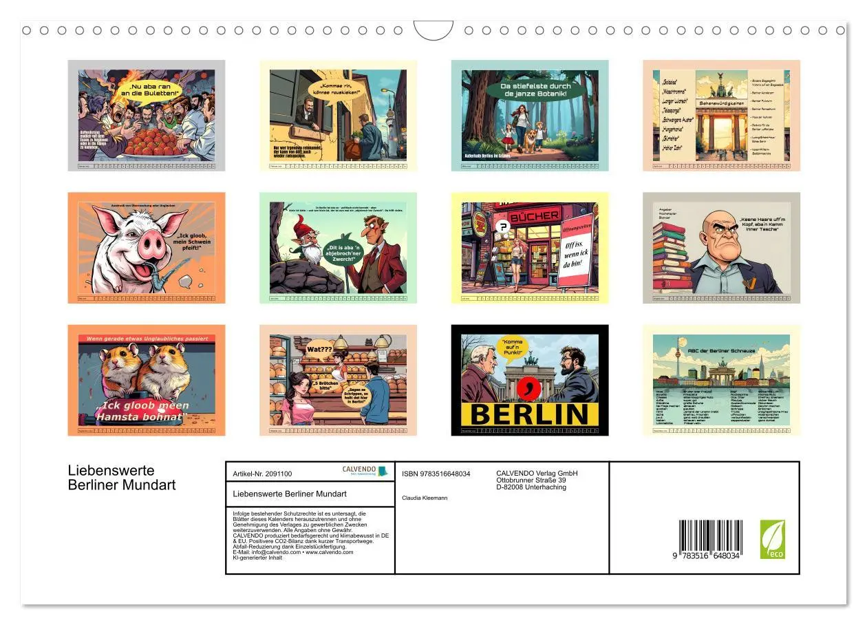 Bild: 9783516648034 | Liebenswerte Berliner Mundart (Wandkalender 2026 DIN A3 quer),...