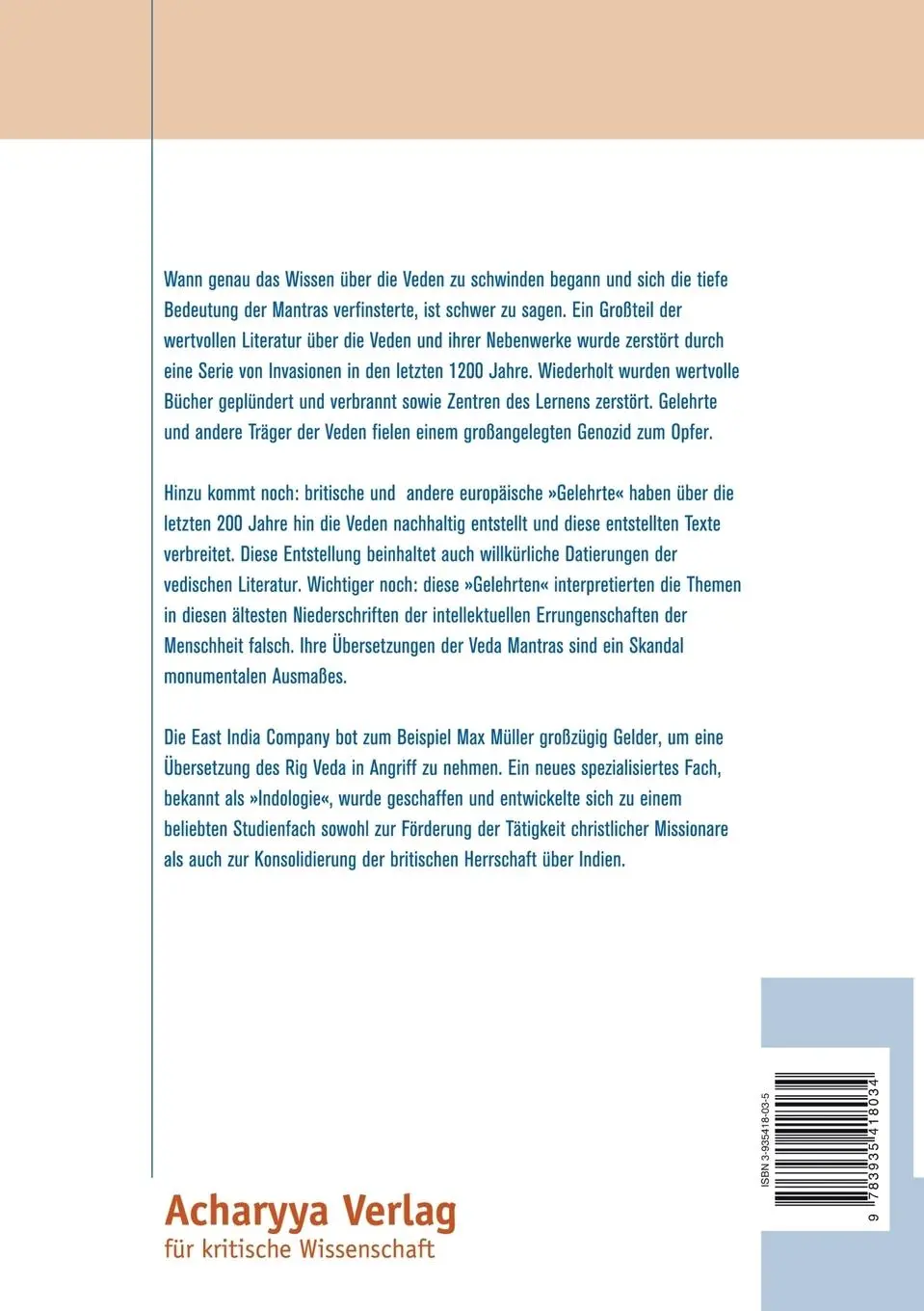 Rückseite: 9783935418034 | Vor dem Beginn und nach dem Ende | Rishi Kumar Mishra | Taschenbuch