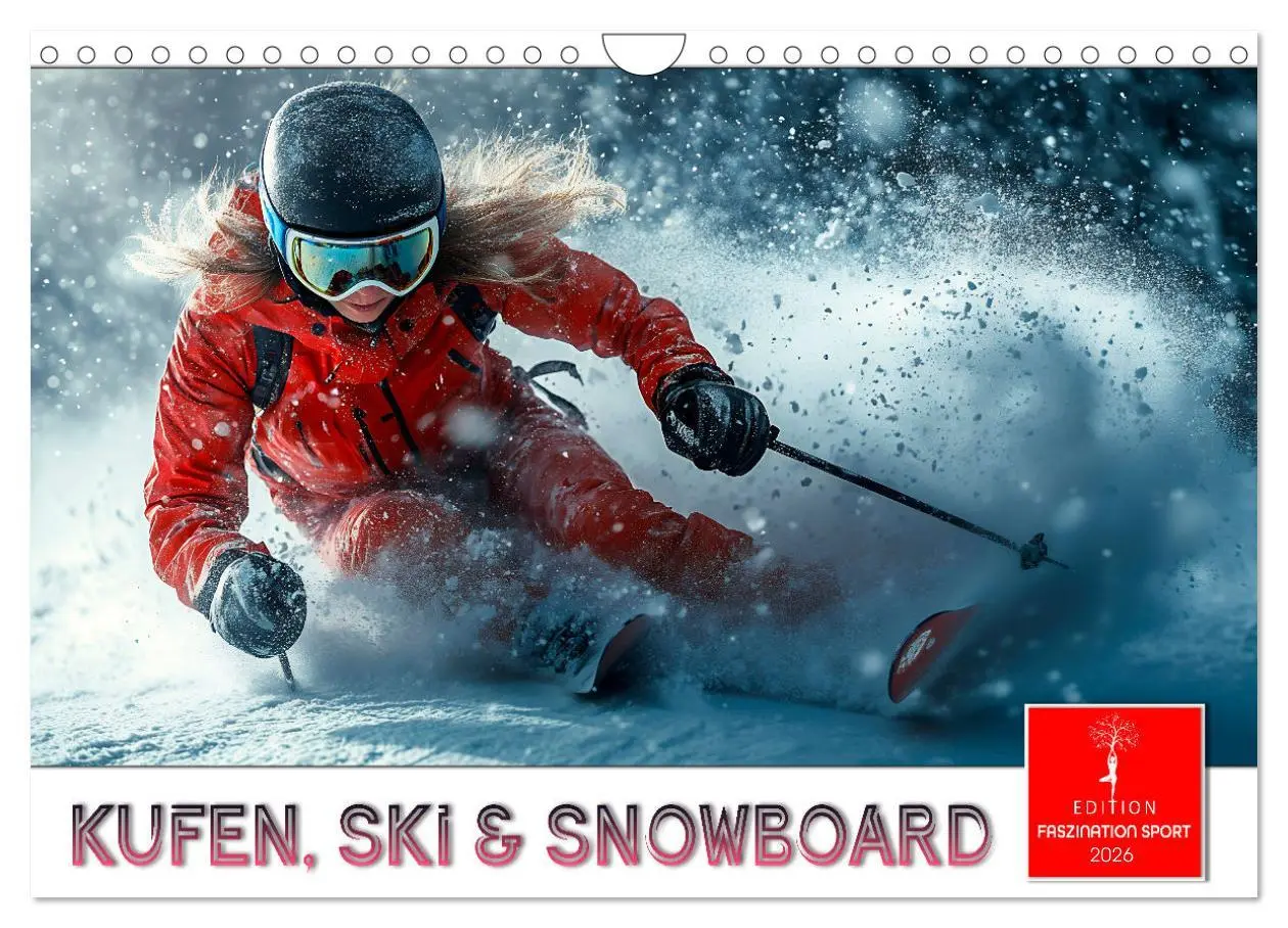 Cover: 9783457308134 | Kufen, Ski &amp; Snowboard (Wandkalender 2026 DIN A4 quer), CALVENDO...