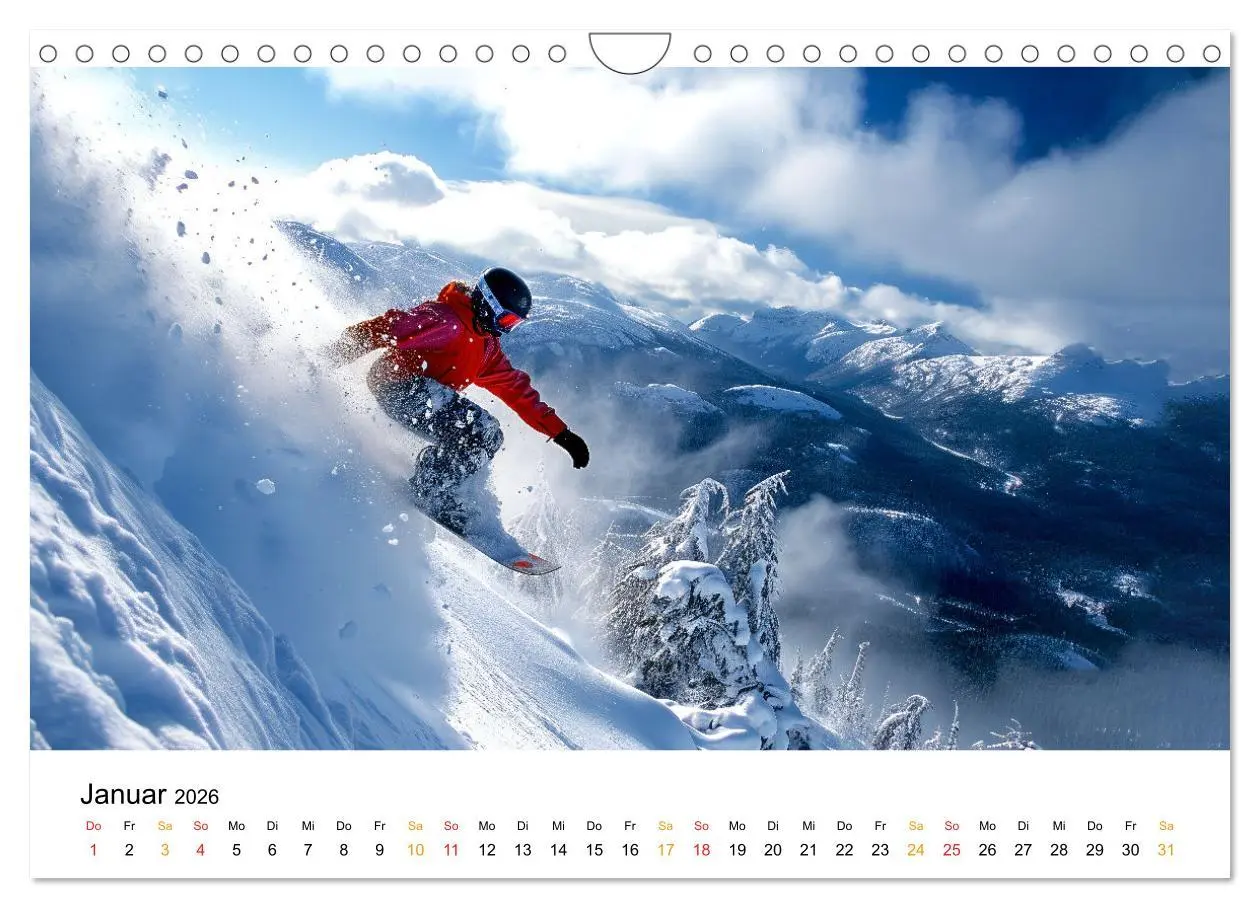 Bild: 9783457308134 | Kufen, Ski &amp; Snowboard (Wandkalender 2026 DIN A4 quer), CALVENDO...