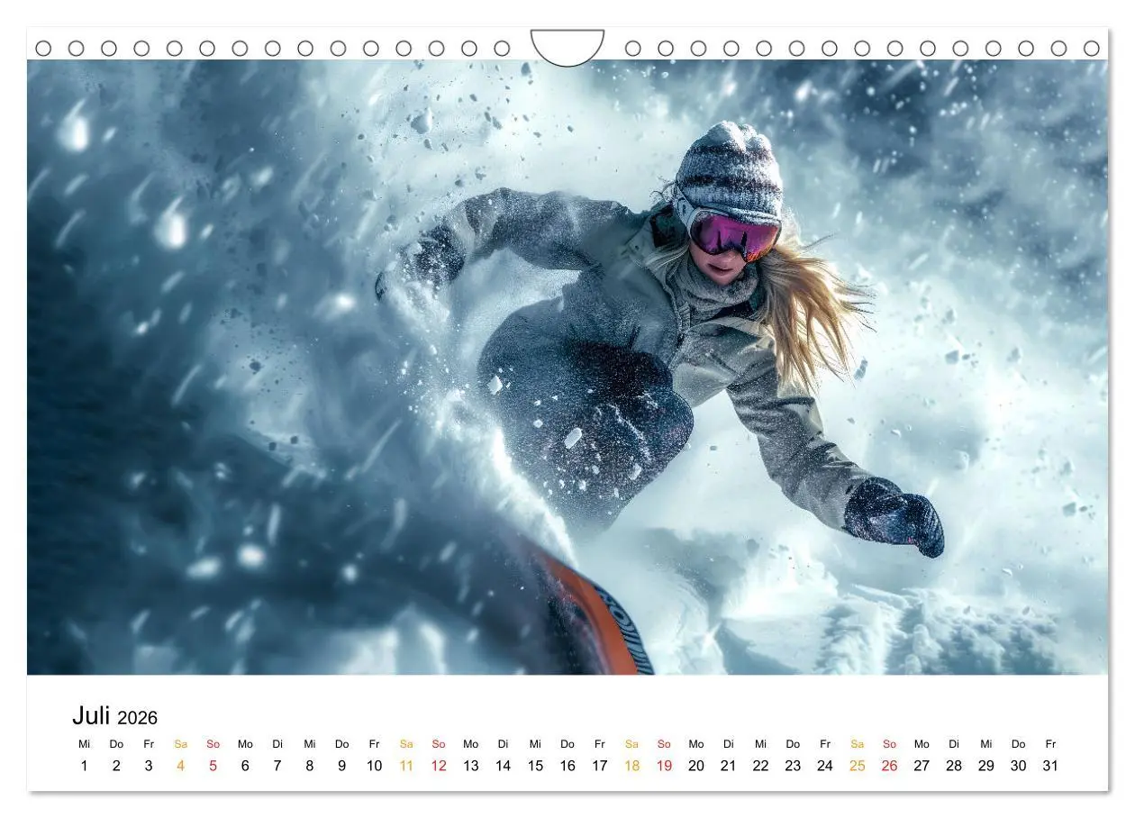 Bild: 9783457308134 | Kufen, Ski &amp; Snowboard (Wandkalender 2026 DIN A4 quer), CALVENDO...