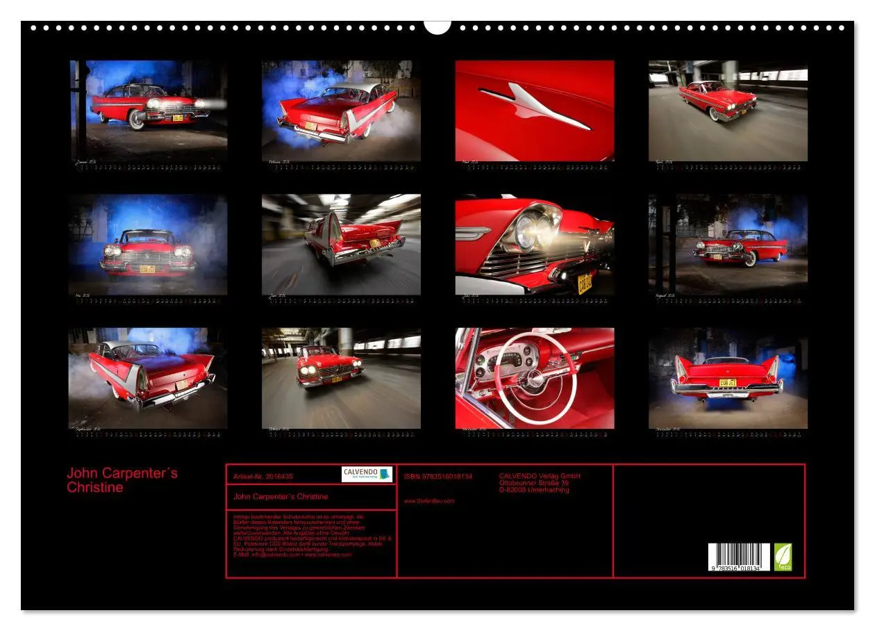 Bild: 9783516018134 | John Carpenter´s Christine (Wandkalender 2026 DIN A2 quer),...