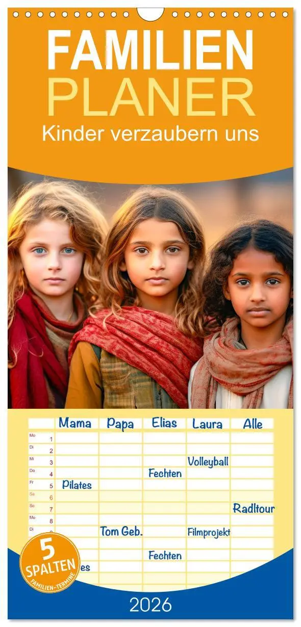 Cover: 9783516498134 | Familienplaner 2026 - Kinder verzaubern uns mit 5 Spalten...