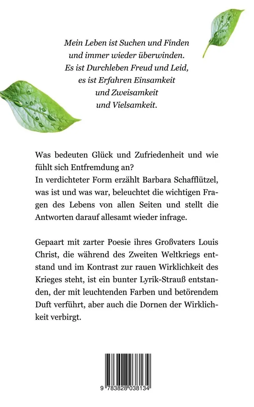 Rückseite: 9783828038134 | Spiegelungen | Gedichte | Barbara Schafflützel | Taschenbuch | 132 S.