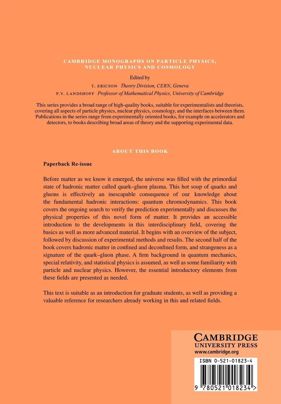 Rückseite: 9780521018234 | Hadrons and Quark-Gluon Plasma | Jean Letessier (u. a.) | Taschenbuch
