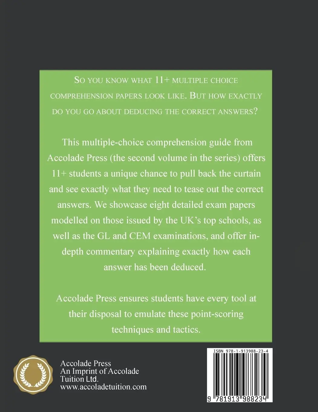 Rückseite: 9781913988234 | 11+ Multiple-Choice Comprehension | Accolade Press (u. a.) | Buch